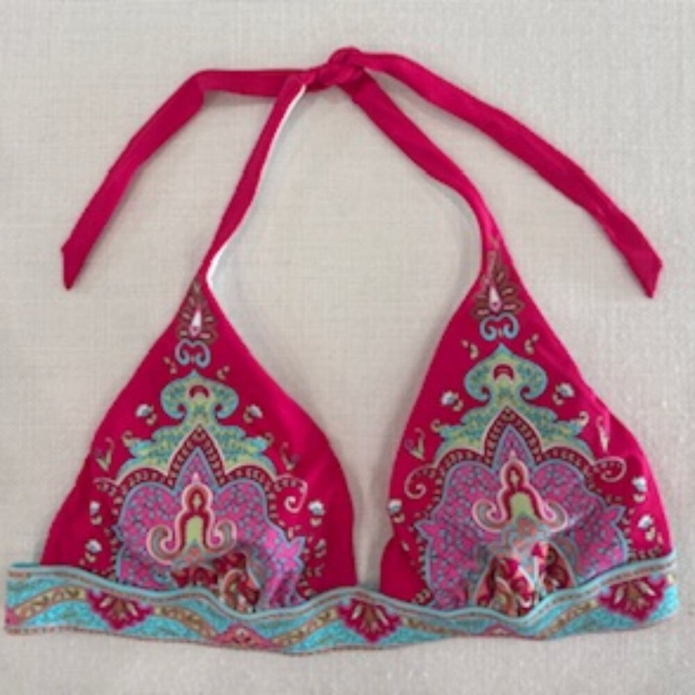 Victoria's Secret Colorful Print Triangle Bikini Top, Size L